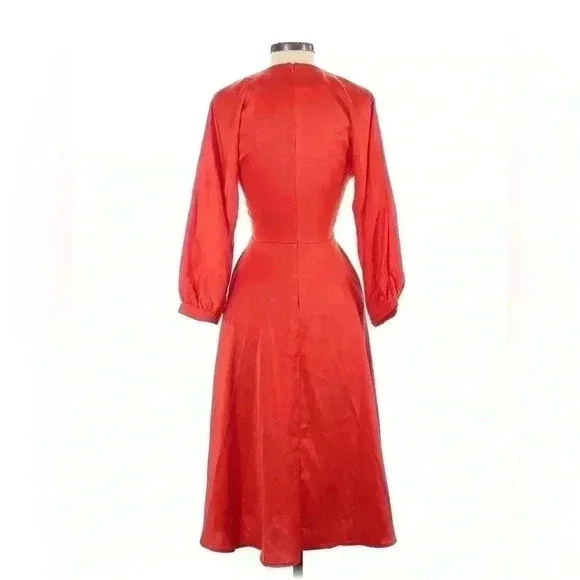 Express x Lady Gang Satin A-Line Midi Dress - NWT, Women’s Size 4 - Picture 3 of 13